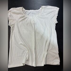 Kim Rogers White Blouse with Ruffle Trim